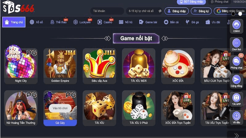 Các Trò Chơi Nổi Bật Tại S666 Casino